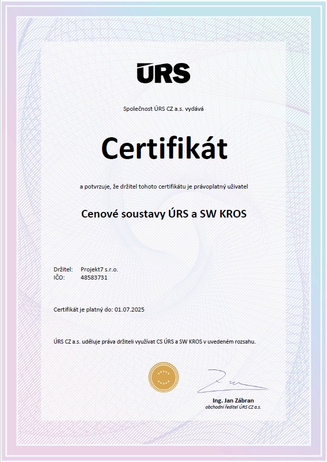 Certifikát URS